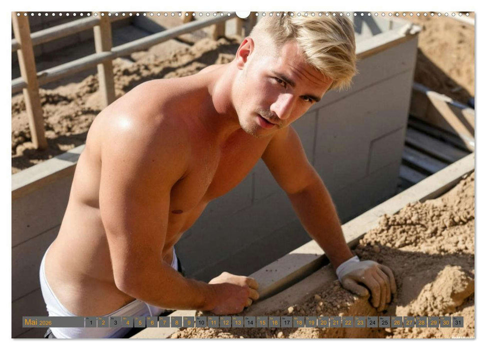 SEXY BAUARBEITER - Baustelle der verführerischen Männer, Schichtwechsel (CALVENDO Wandkalender 2026)