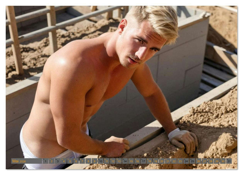 SEXY BAUARBEITER - Baustelle der verführerischen Männer, Schichtwechsel (CALVENDO Premium Wandkalender 2026)
