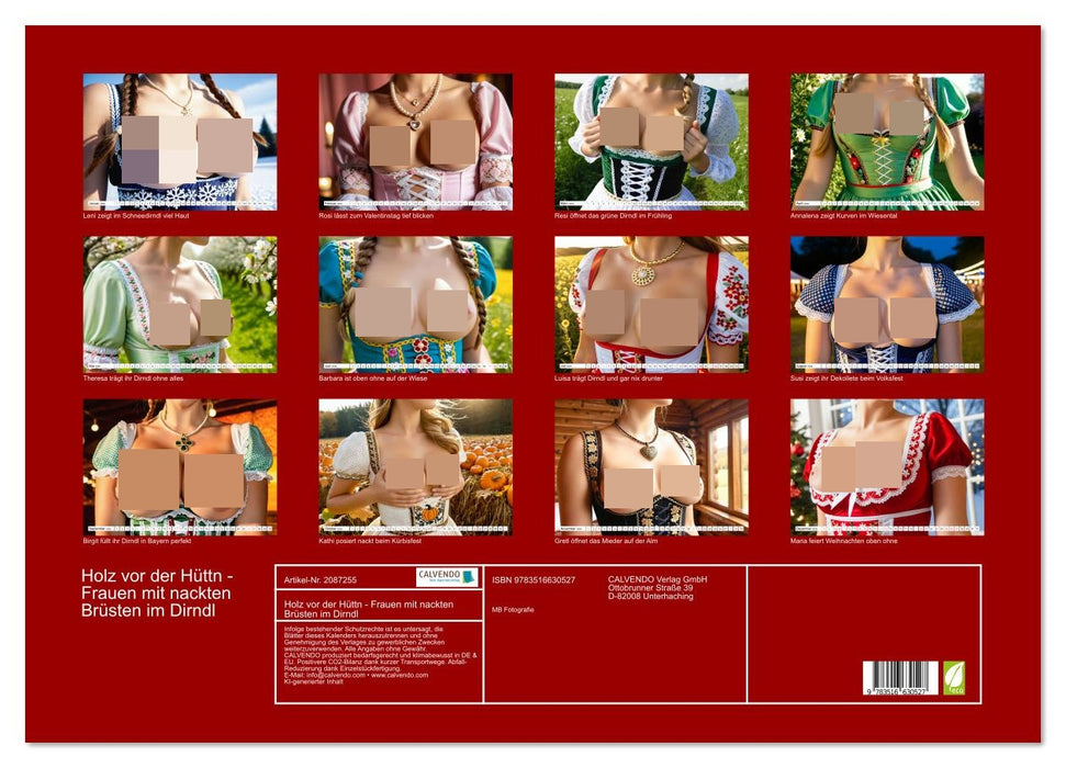 Holz vor der Hüttn - Frauen mit nackten Brüsten im Dirndl (CALVENDO Wandkalender 2026)