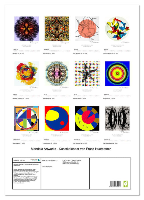Mandala Artworks - Kunstkalender von Franz Huempfner (CALVENDO Wandkalender 2026)