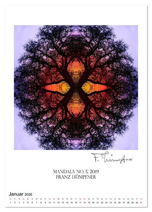 Mandala Artworks - Kunstkalender von Franz Huempfner (CALVENDO Wandkalender 2026)