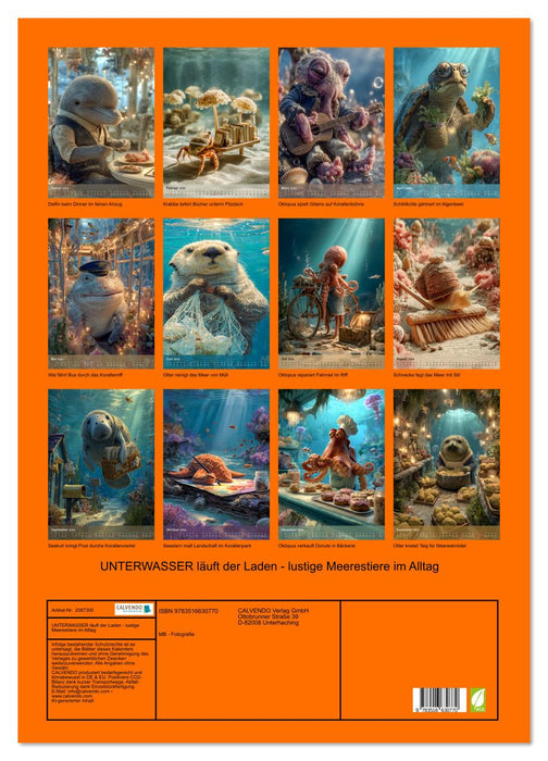 UNTERWASSER läuft der Laden - lustige Meerestiere im Alltag (CALVENDO Wandkalender 2026)