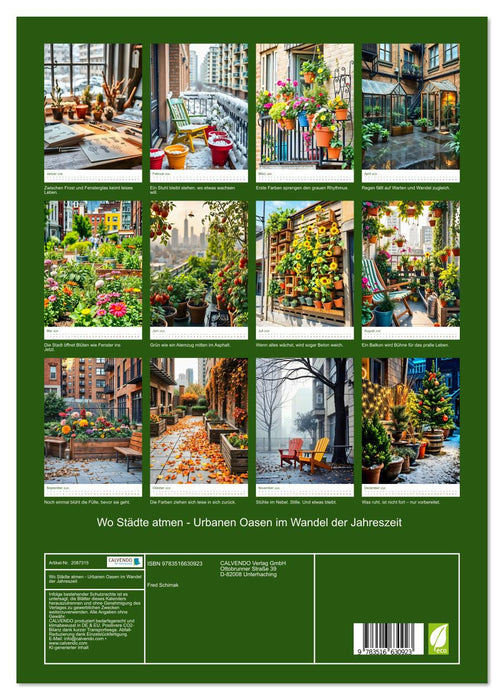 Wo Städte atmen - Urbanen Oasen im Wandel der Jahreszeit (CALVENDO Premium Wandkalender 2026)