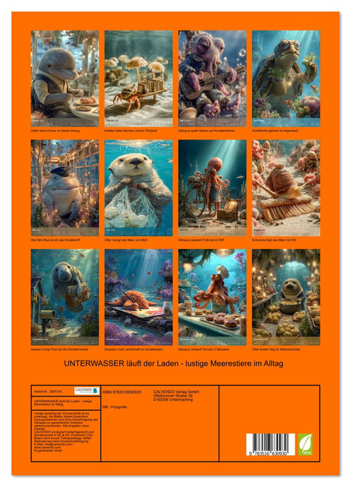 UNTERWASSER läuft der Laden - lustige Meerestiere im Alltag (CALVENDO Premium Wandkalender 2026)