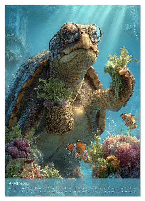 UNTERWASSER läuft der Laden - lustige Meerestiere im Alltag (CALVENDO Premium Wandkalender 2026)