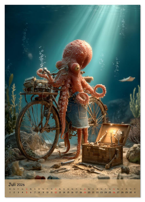 UNTERWASSER läuft der Laden - lustige Meerestiere im Alltag (CALVENDO Premium Wandkalender 2026)