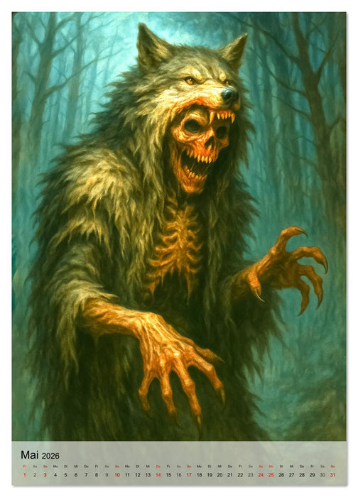 Kreaturen der Dunkelheit - Die kleinen Biester unterm Bett (CALVENDO Premium Wandkalender 2026)