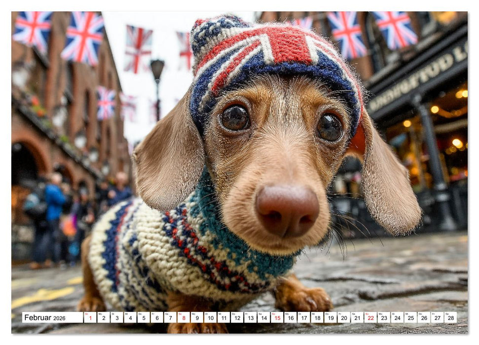 Dackel auf großer Tour - Süße Hunde entdecken die Welt (CALVENDO Wandkalender 2026)
