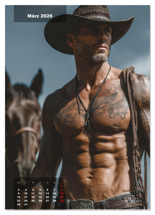 GEILE HENGSTE - Sexy Cowboys mit Ihren Pferden im Männerkalender (CALVENDO Premium Wandkalender 2026)