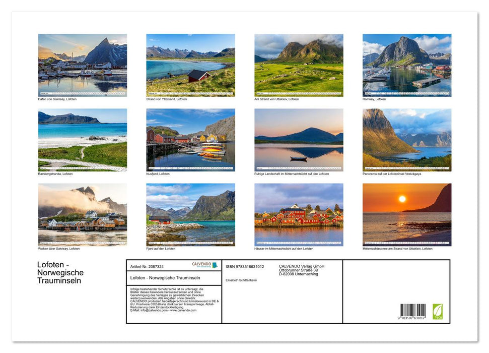 Lofoten - Norwegische Trauminseln (CALVENDO Wandkalender 2026)