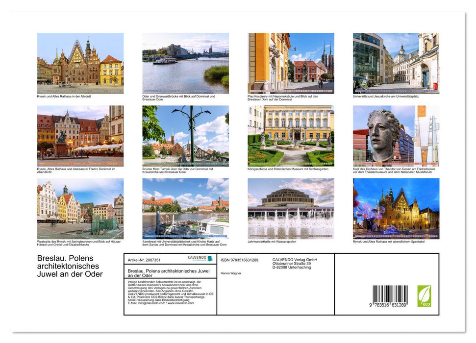 Breslau. Polens architektonisches Juwel an der Oder (CALVENDO Premium Wandkalender 2026)