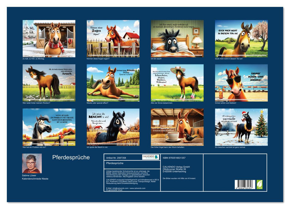 Pferdesprüche (CALVENDO Wandkalender 2026)