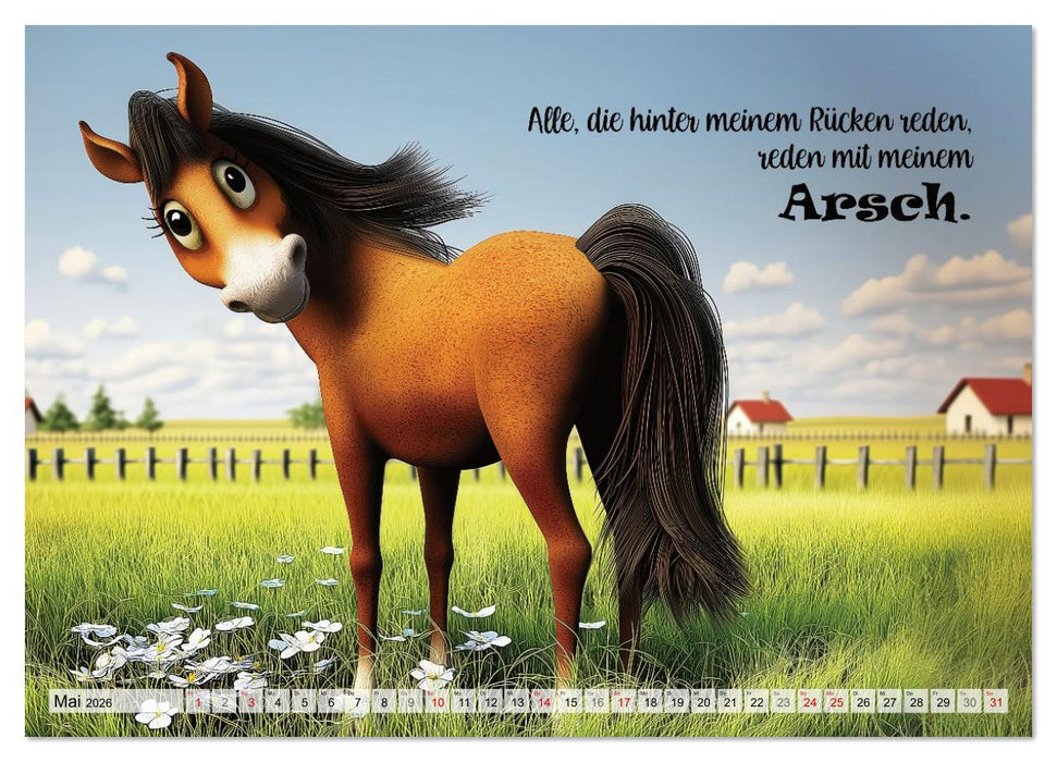 Pferdesprüche (CALVENDO Premium Wandkalender 2026)