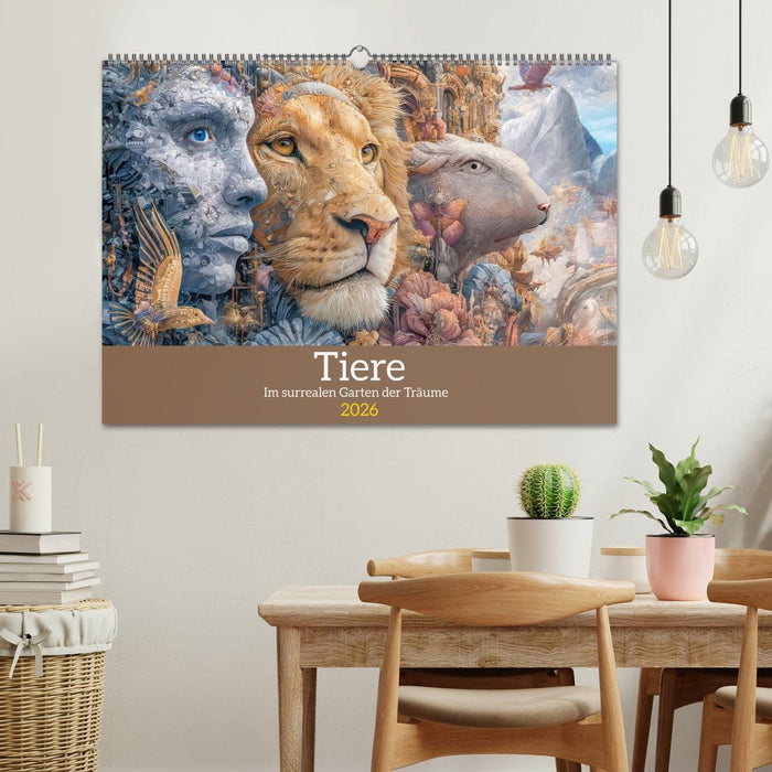 Tiere - Im surrealen Garten der Träume (CALVENDO Wandkalender 2026)