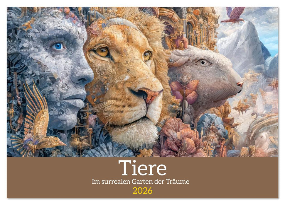 Tiere - Im surrealen Garten der Träume (CALVENDO Wandkalender 2026)