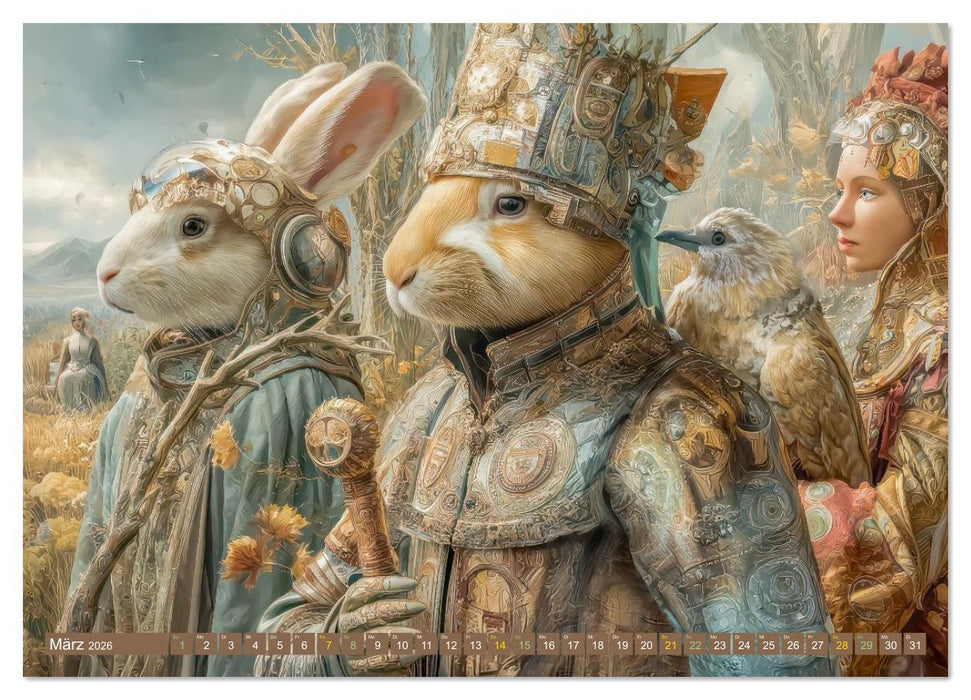 Tiere - Im surrealen Garten der Träume (CALVENDO Wandkalender 2026)