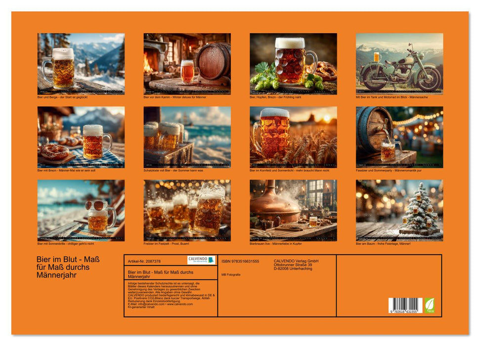 Bier im Blut - Maß für Maß durchs Männerjahr (CALVENDO Wandkalender 2026)