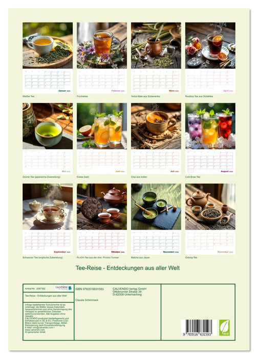 Tee-Reise - Entdeckungen aus aller Welt (CALVENDO Premium Wandkalender 2026)