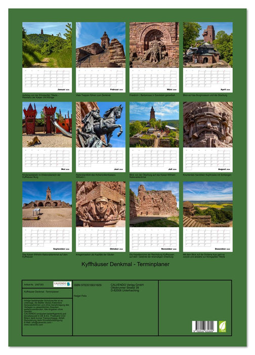 Kyffhäuser Denkmal - Terminplaner (CALVENDO Wandkalender 2026)