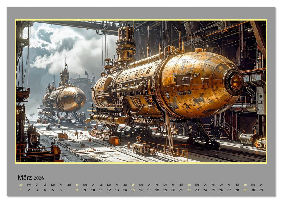 Steampunk-Raumfahrt (CALVENDO Wandkalender 2026)