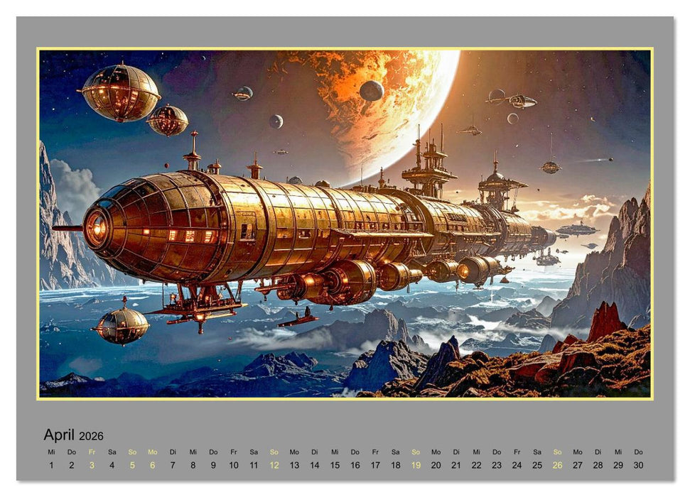 Steampunk-Raumfahrt (CALVENDO Wandkalender 2026)