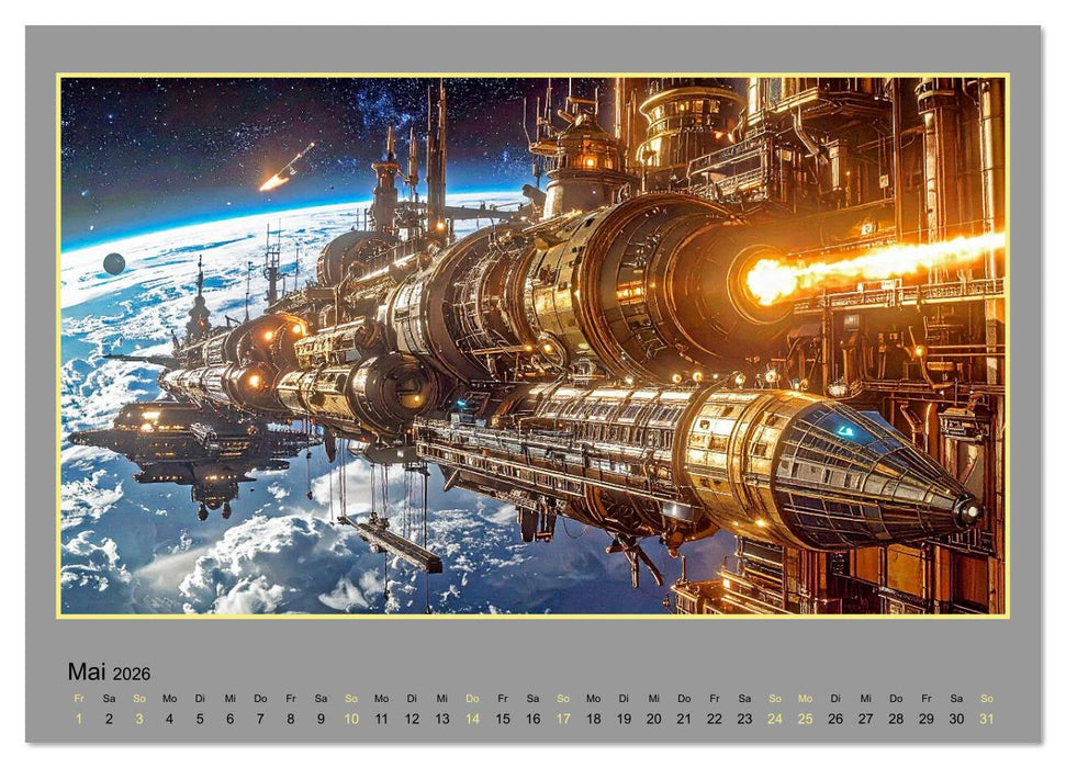 Steampunk-Raumfahrt (CALVENDO Wandkalender 2026)