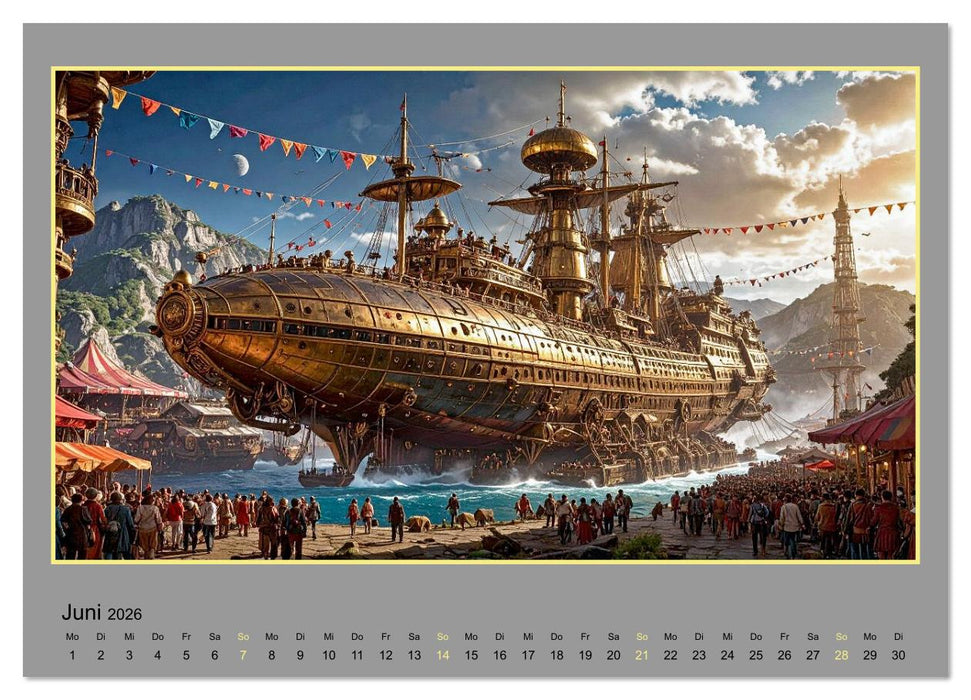 Steampunk-Raumfahrt (CALVENDO Wandkalender 2026)