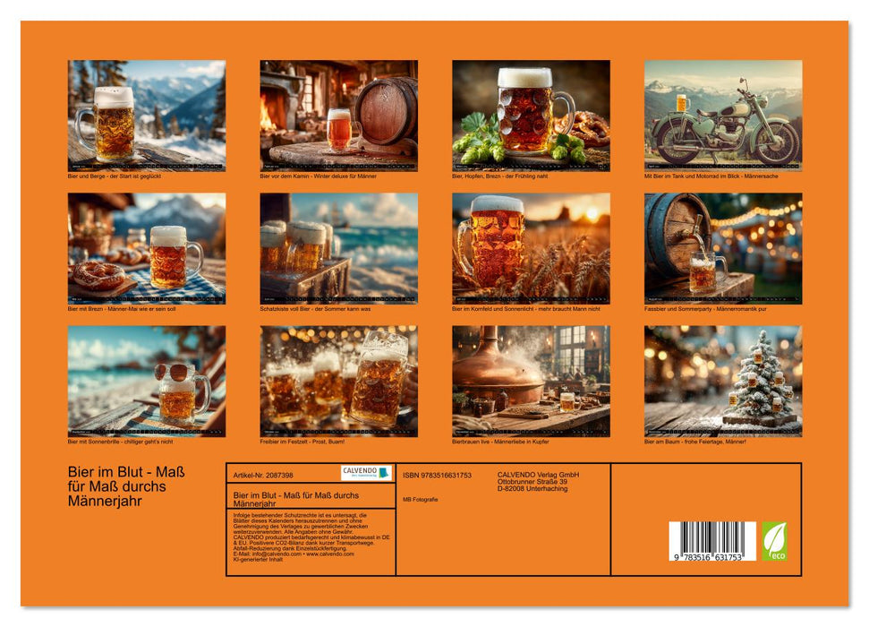 Bier im Blut - Maß für Maß durchs Männerjahr (CALVENDO Premium Wandkalender 2026)