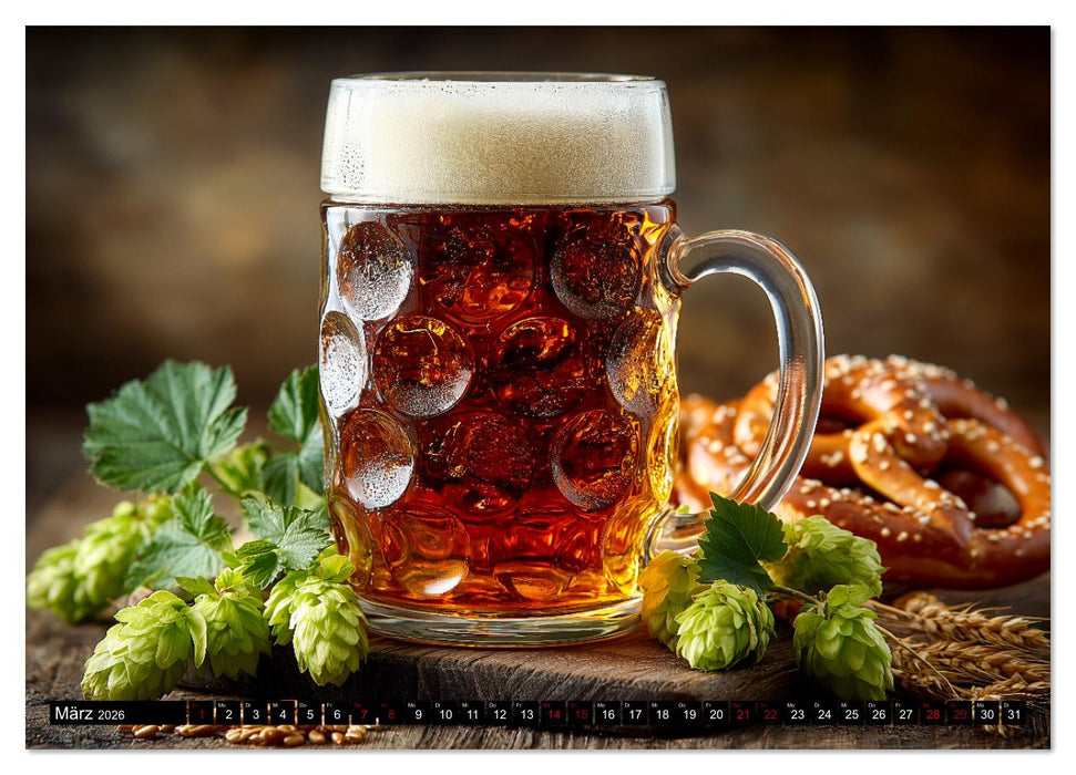 Bier im Blut - Maß für Maß durchs Männerjahr (CALVENDO Premium Wandkalender 2026)