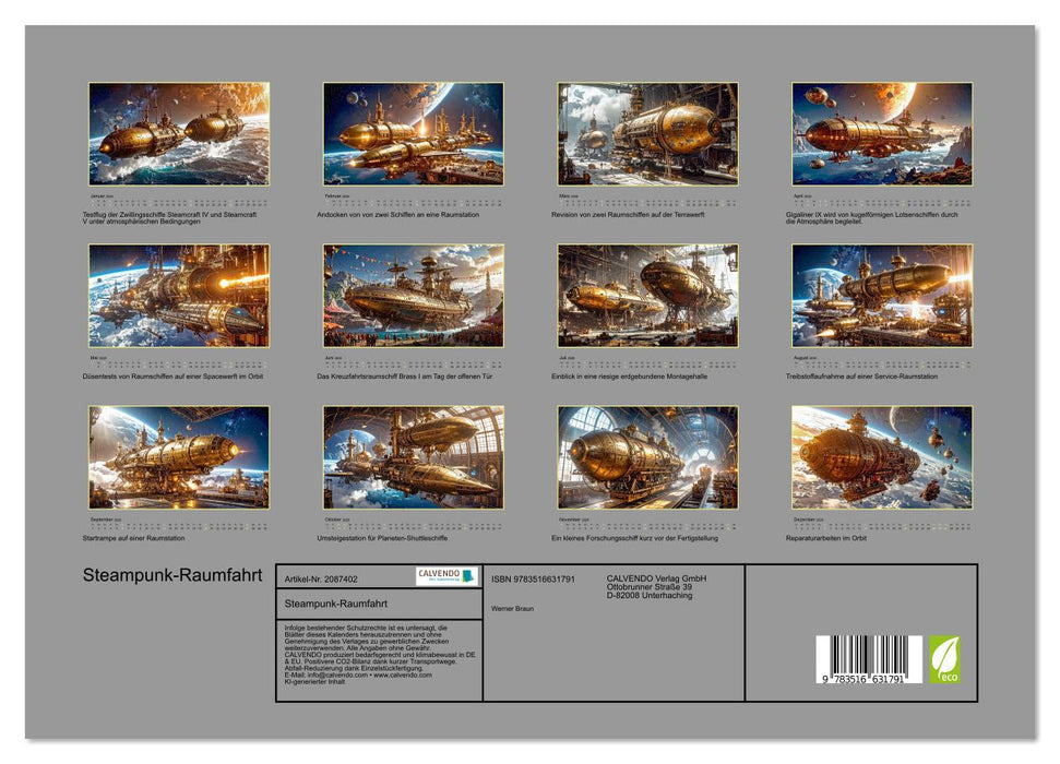 Steampunk-Raumfahrt (CALVENDO Premium Wandkalender 2026)