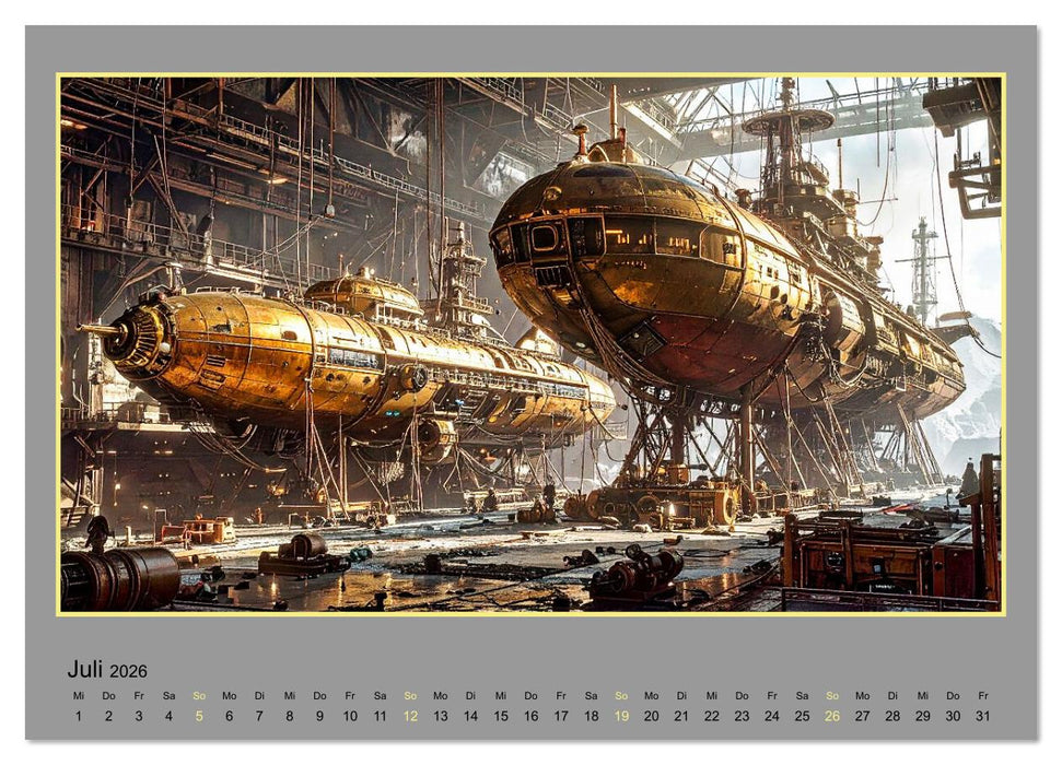 Steampunk-Raumfahrt (CALVENDO Premium Wandkalender 2026)