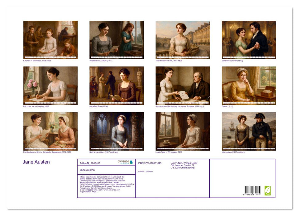 Jane Austen (CALVENDO Wandkalender 2026)