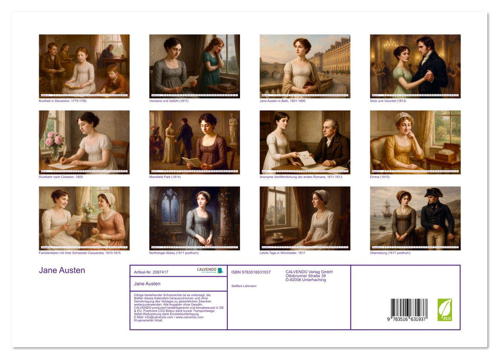 Jane Austen (CALVENDO Premium Wandkalender 2026)