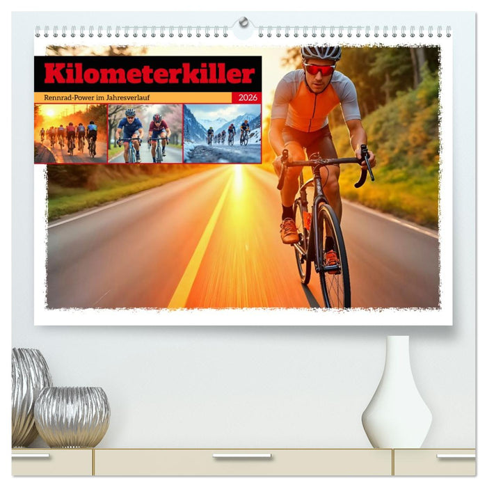Kilometerkiller - Rennrad-Power im Jahresverlauf (CALVENDO Premium Wandkalender 2026)