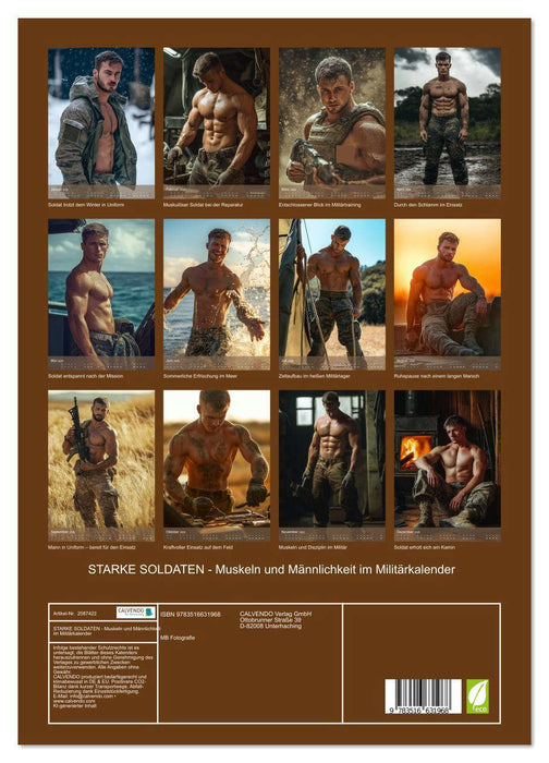 STARKE SOLDATEN - Muskeln und Männlichkeit im Militärkalender (CALVENDO Premium Wandkalender 2026)