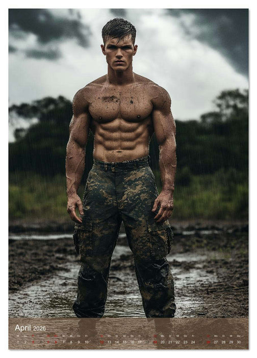 STARKE SOLDATEN - Muskeln und Männlichkeit im Militärkalender (CALVENDO Premium Wandkalender 2026)