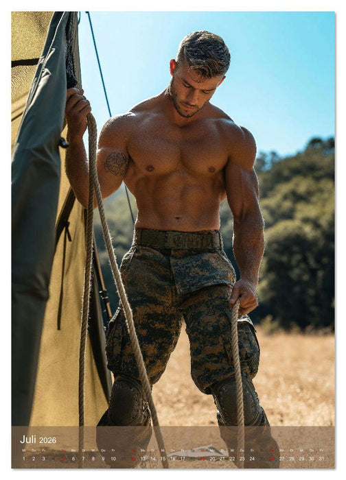 STARKE SOLDATEN - Muskeln und Männlichkeit im Militärkalender (CALVENDO Premium Wandkalender 2026)