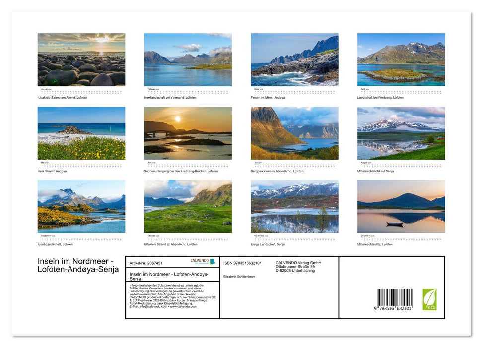 Inseln im Nordmeer - Lofoten-Andøya-Senja (CALVENDO Premium Wandkalender 2026)