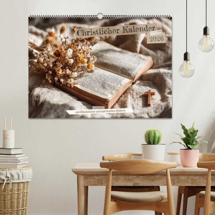 Christlicher Kalender mit Bibelzitaten und spirituellen Bildern (CALVENDO Wandkalender 2026)