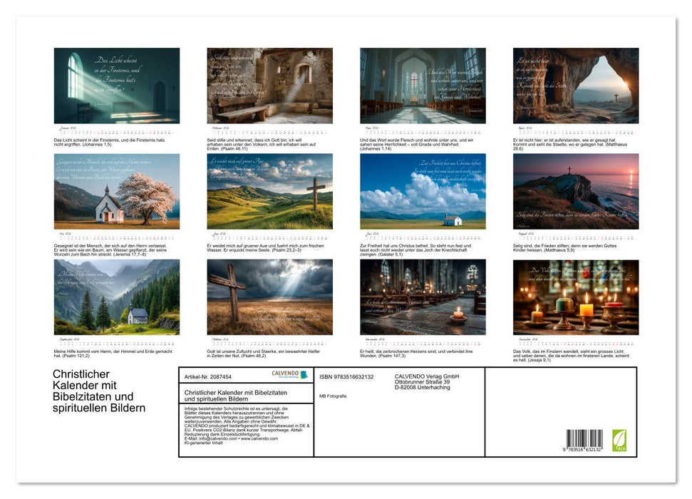 Christlicher Kalender mit Bibelzitaten und spirituellen Bildern (CALVENDO Wandkalender 2026)