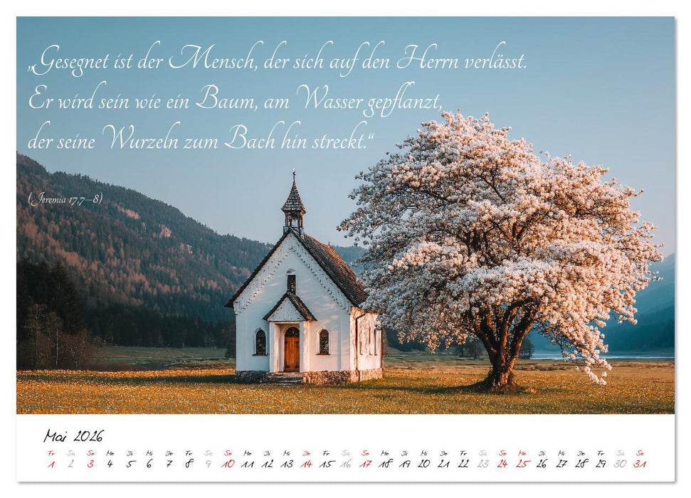 Christlicher Kalender mit Bibelzitaten und spirituellen Bildern (CALVENDO Wandkalender 2026)