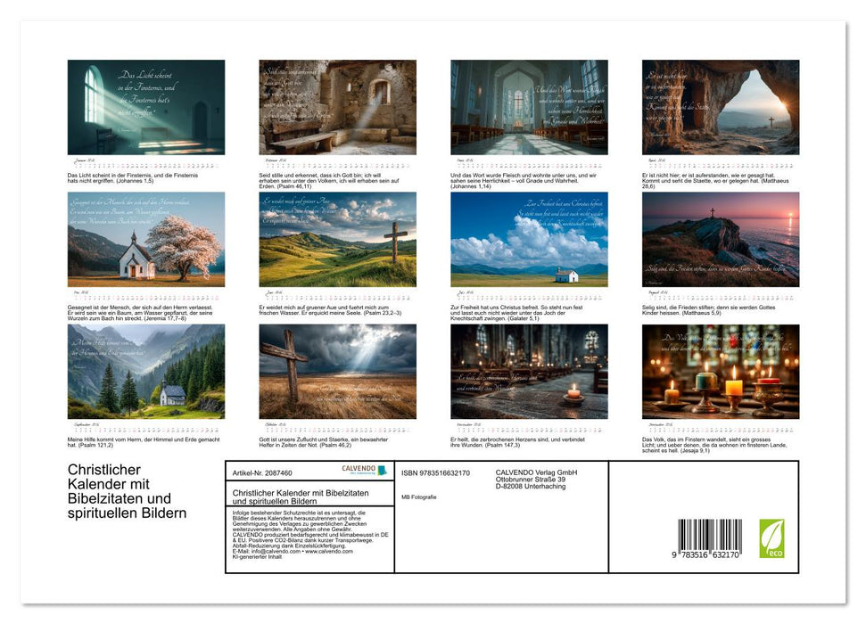 Christlicher Kalender mit Bibelzitaten und spirituellen Bildern (CALVENDO Premium Wandkalender 2026)