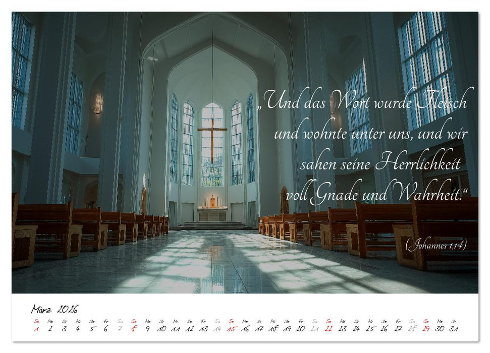 Christlicher Kalender mit Bibelzitaten und spirituellen Bildern (CALVENDO Premium Wandkalender 2026)