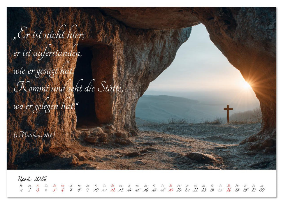 Christlicher Kalender mit Bibelzitaten und spirituellen Bildern (CALVENDO Premium Wandkalender 2026)