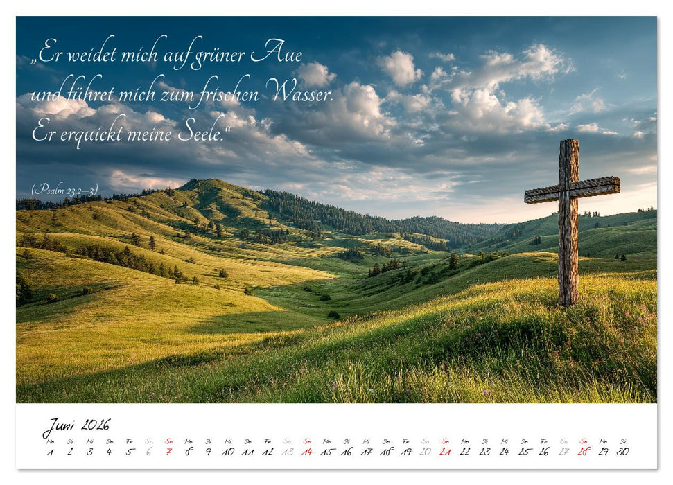 Christlicher Kalender mit Bibelzitaten und spirituellen Bildern (CALVENDO Premium Wandkalender 2026)