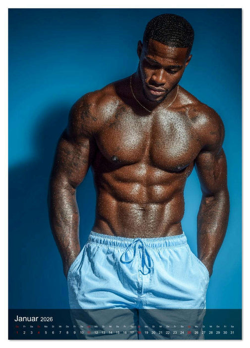 BLACK HEAT - Sexy Männer mit dunkler Haut und Muskeln aus Stahl (CALVENDO Premium Wandkalender 2026)
