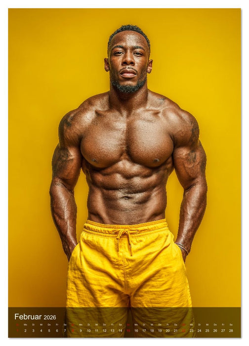 BLACK HEAT - Sexy Männer mit dunkler Haut und Muskeln aus Stahl (CALVENDO Premium Wandkalender 2026)