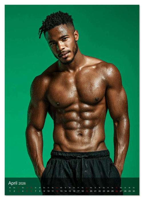BLACK HEAT - Sexy Männer mit dunkler Haut und Muskeln aus Stahl (CALVENDO Premium Wandkalender 2026)