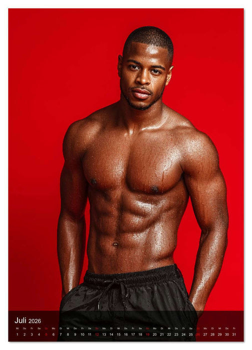 BLACK HEAT - Sexy Männer mit dunkler Haut und Muskeln aus Stahl (CALVENDO Premium Wandkalender 2026)