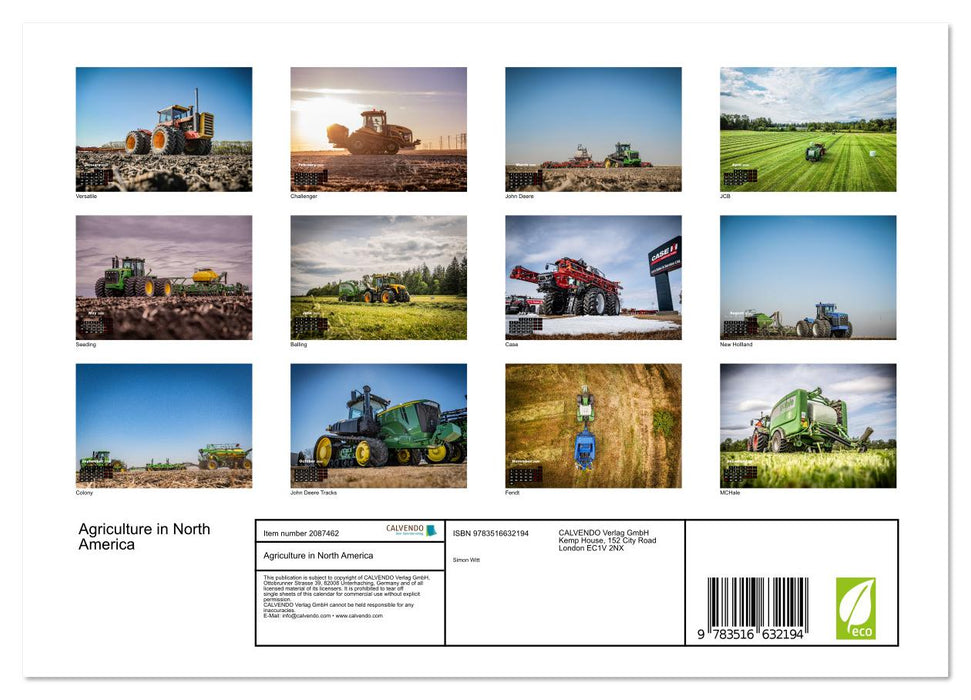 Agriculture in North America (CALVENDO Monthly Calendar 2026)